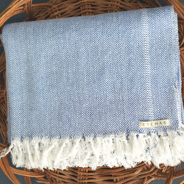 Breathable Cotton Blanket Ice Blue