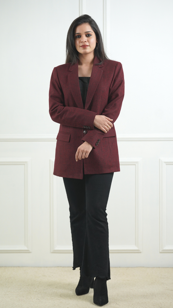 Burgundy 2025 blazer women