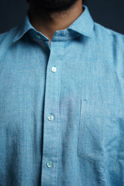 Etehas pure cotton shirt handcrafted in India sky blue colour