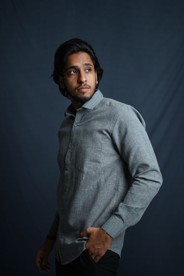 Etehas cotton sustainable shirt grey colour perfect for summer. Easy on skin & good for earth