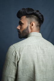 etehas pure cotton shirt sustainably handcrafted in India in spring green colour