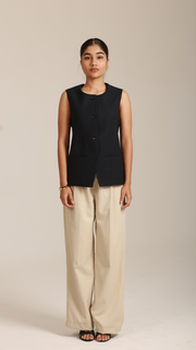 Vintage Blue Closed Neck Waistcoat