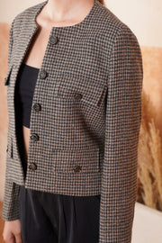 Women Tweed Jacket Brown