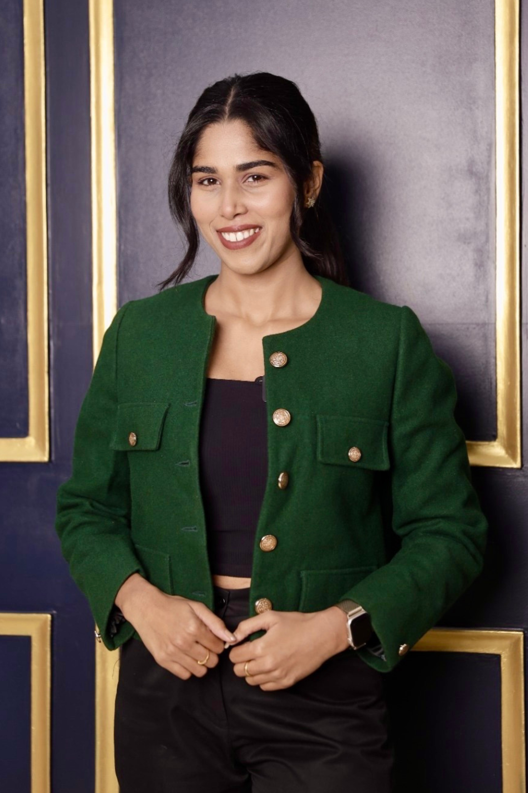 Women Tweed Jacket Green – Etehas