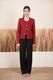 Women Tweed Jacket Red