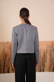 Women Tweed Jacket Blue