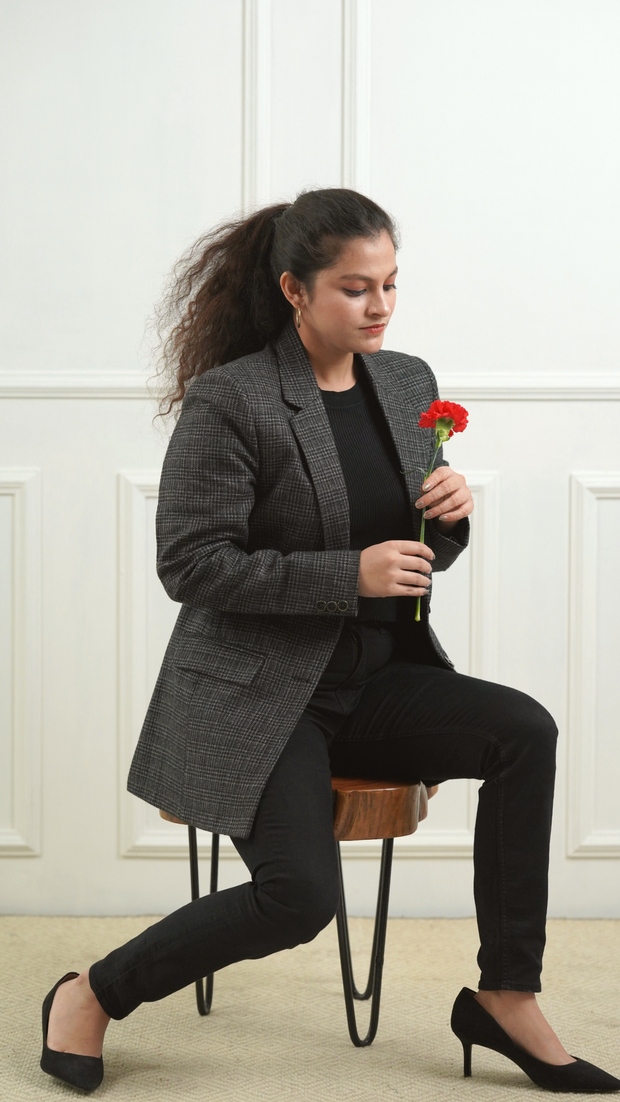 Grey 2025 woolen blazer