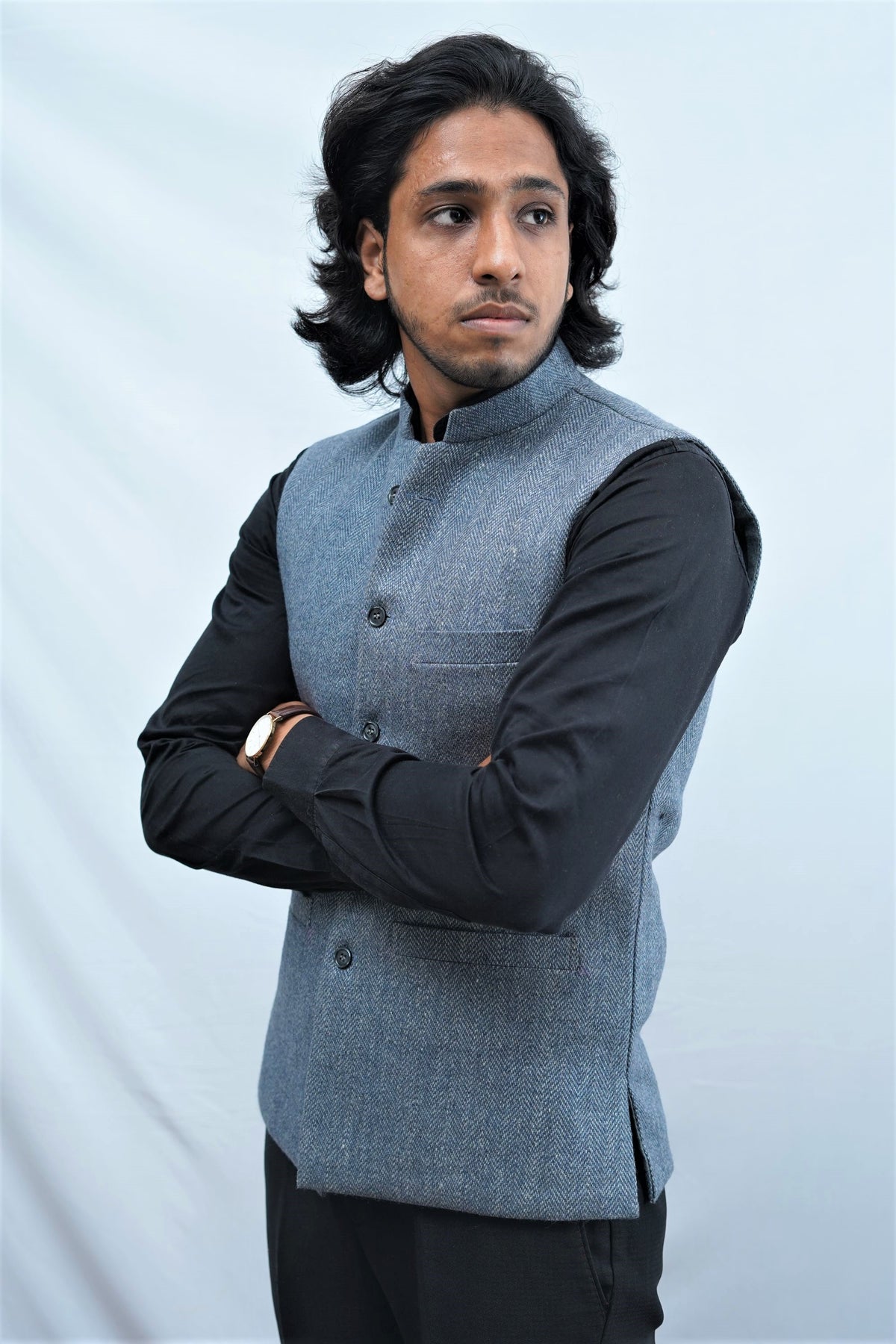 Wine Khadi Cotton Nehru Jacket